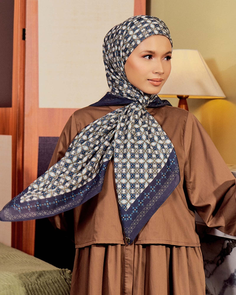 Naelofar Echo Geometric Cotton Voile Square
