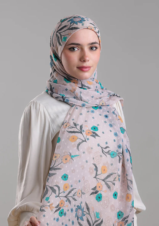 Bokitta Gurgi Butti Textured - Instant Hijab with Inner - Freestyle (Straight Inner)