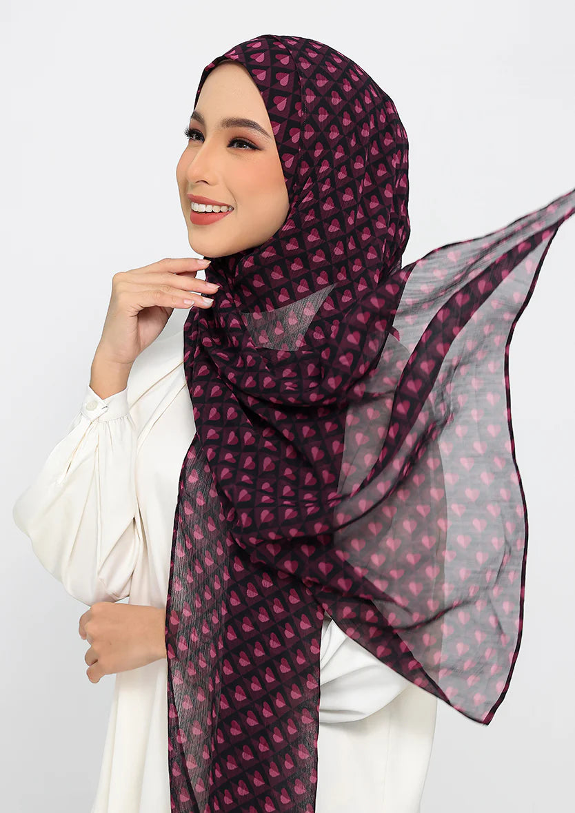 Bokitta Hearts Collection Instant Hijab With Inner - Freestyle (B Inner)
