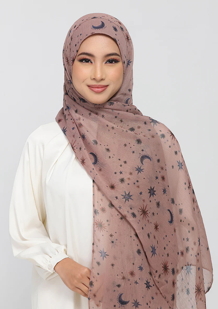 Bokitta Najma Shimmer Chiffon - Instant Hijab with Inner - Freestyle (Straight Inner)
