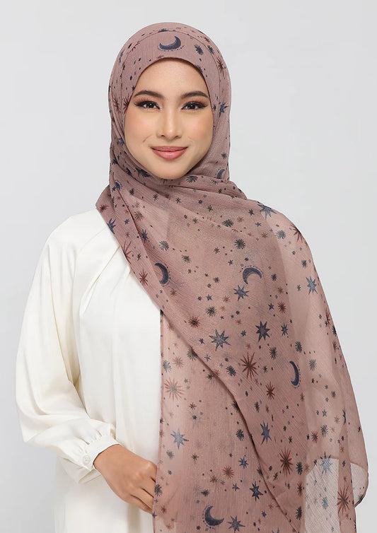 Bokitta Najma Shimmer Chiffon - Instant Hijab with Inner - Freestyle (Straight Inner)