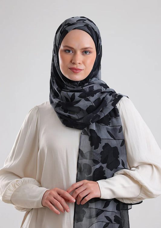 Bokitta Florya Black- Instant Hijab with Inner- Freestyle (X Inner)