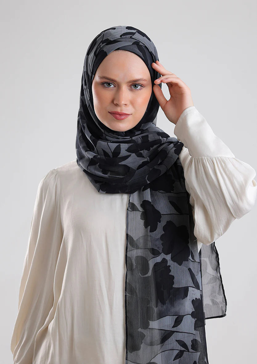 Bokitta Florya Black- Instant Hijab with Inner- Freestyle (X Inner)